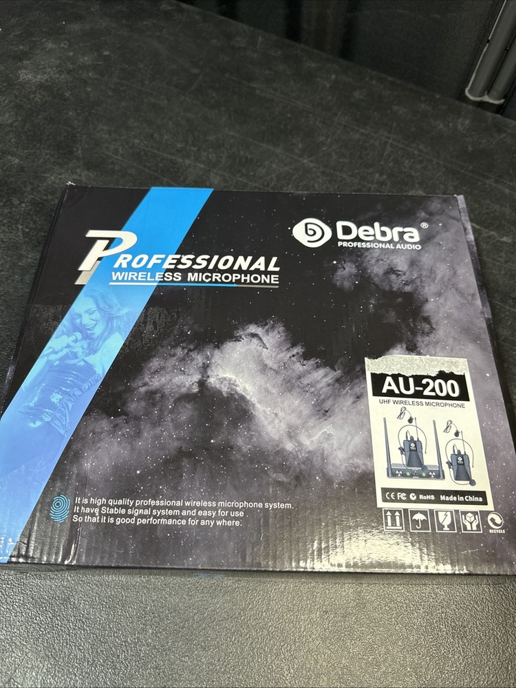 Debra Audio AU-200 Pro UHF Wireless Microphone 2 Pack Bodypack Mics Open Box New