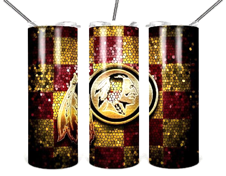 Washington NFL Football Multicolor 20oz Insulated Tumbler  Box Lid  Straw New