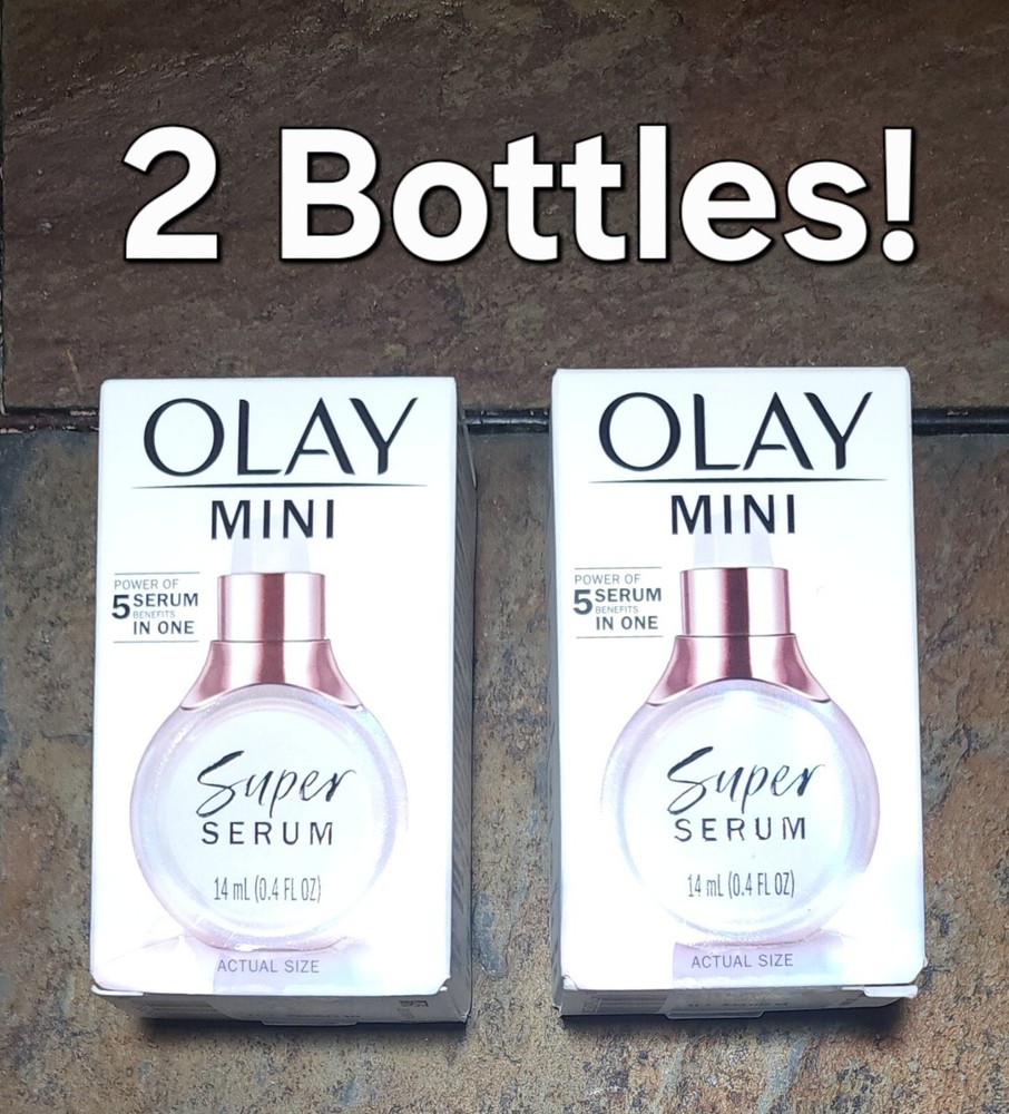 OLAY 5 In 1 Super Serum - 2 Bottles! .8 OZ/28 ML TOTAL (.4 FL OZ/14ML Each, X2)