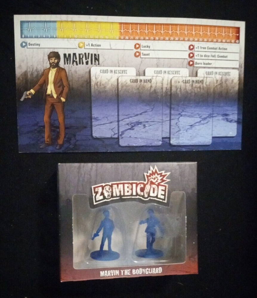 Zombicide MARVIN THE BODYGUARD Kickstarter Expansion FIGURE W/ CARD New FreeShip