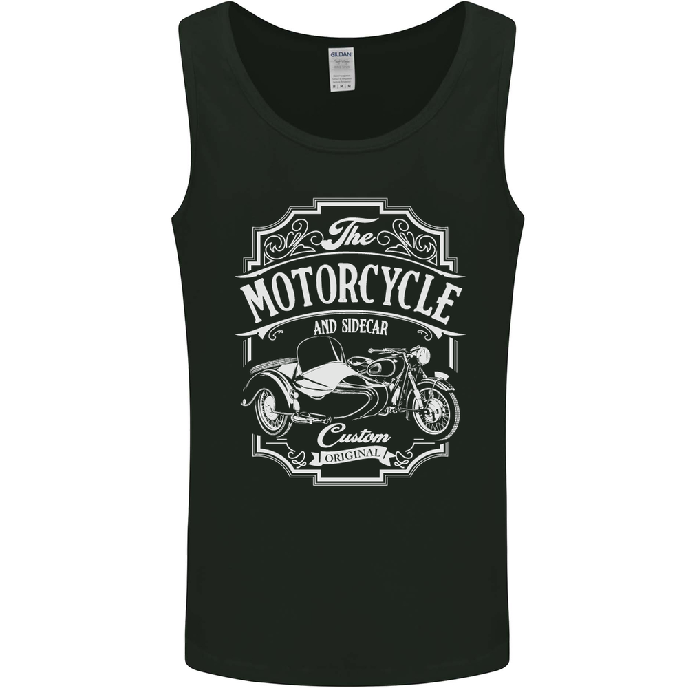 Motorcycle and Sidecar Biker Motorbike Mens Vest Tank Top