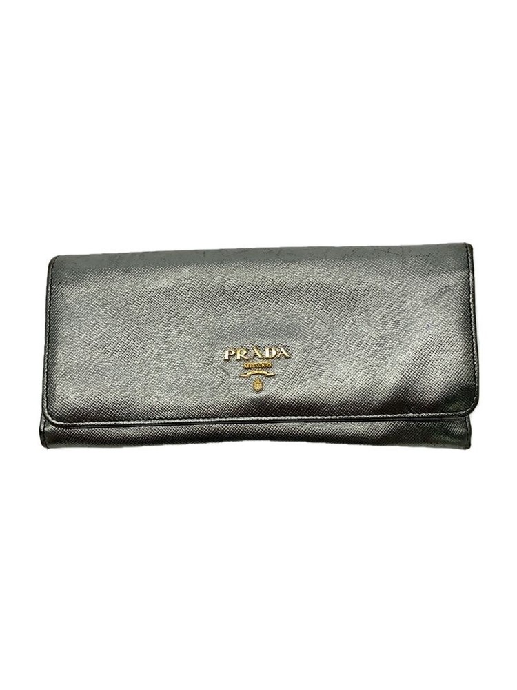 PRADA Long Wallet Silver Women s
