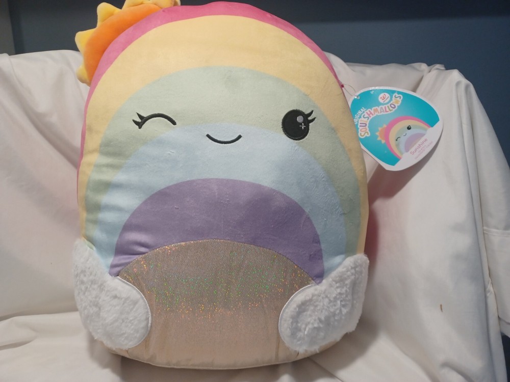 Squishmallow Sunshine the Rainbow 16”Metalic Kellytoy NWT Walgreens Exclusive!!