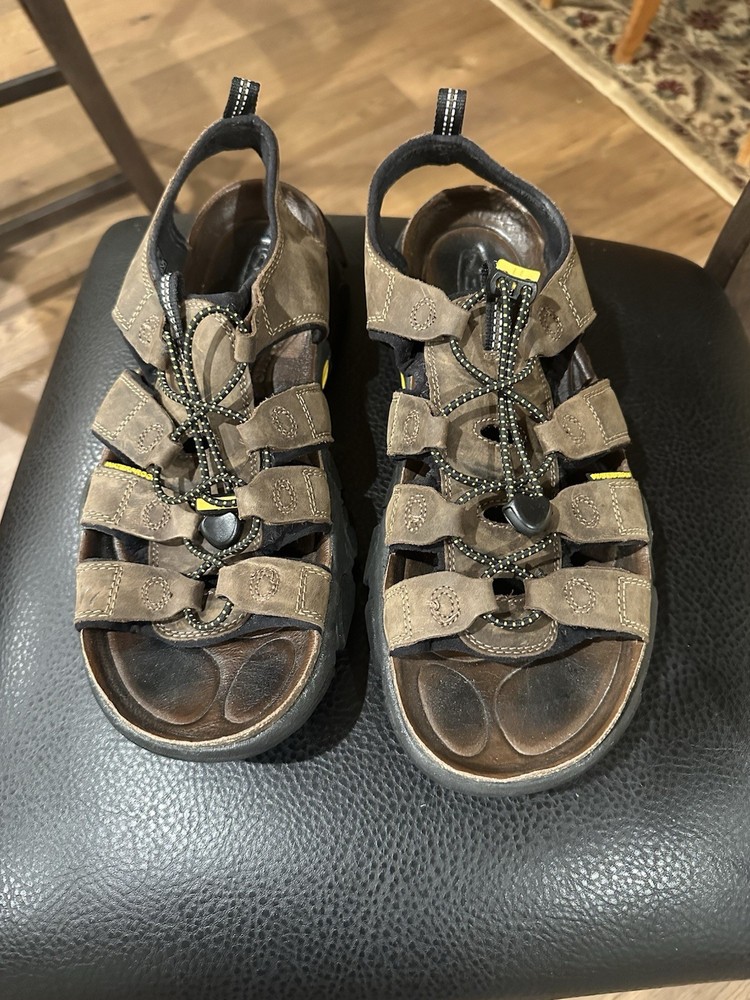 Keen Mens Size 12 Sporty Brown Leather Sandals Gently Worn Open Toe