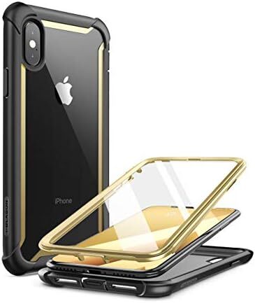 iPhone Xs Max Case, [Ares] Full-body Rugged Clear Bumper Case with Built-in Scre