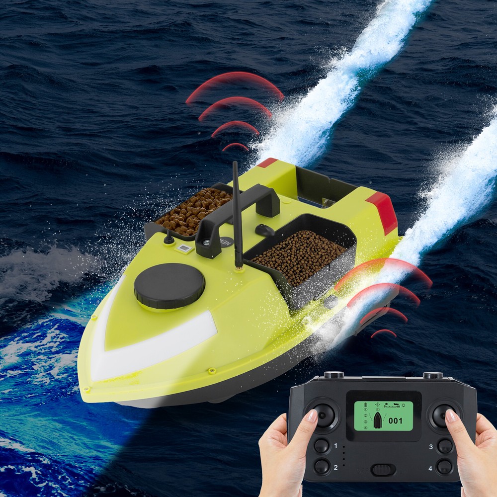 GPS Fishing Bait Boat 500m Remote Control Bait Boat Fish Finder w/Night Light US