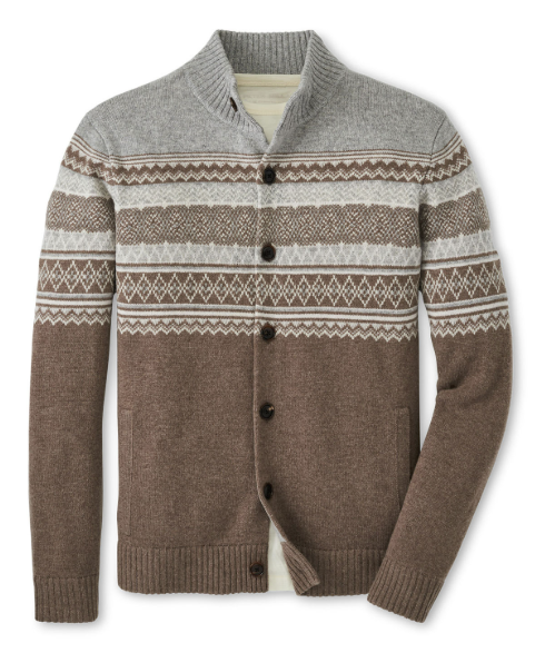 Peter Millar Jute Brunhall Fair Isle Merino Wool & Cashmere Cardigan X-Large