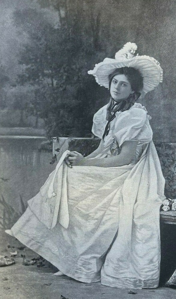 1898 Vintage Magazine Illustration Actress Ethel Barrymore