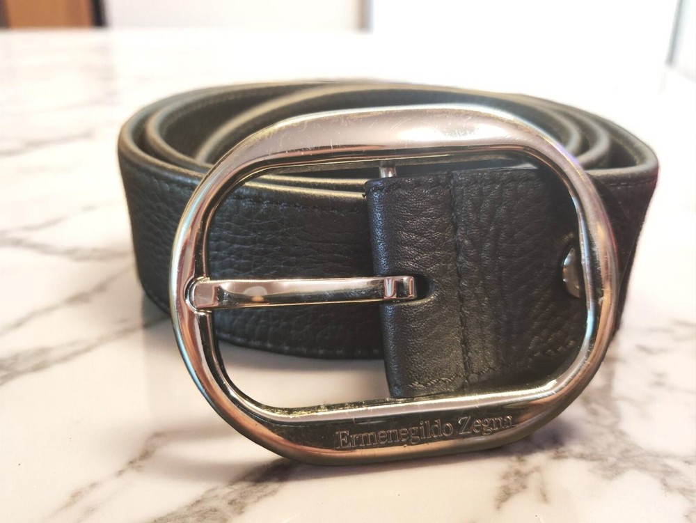 Elegant Men's Ermenegildo Zegna Belt (Italy, Black)