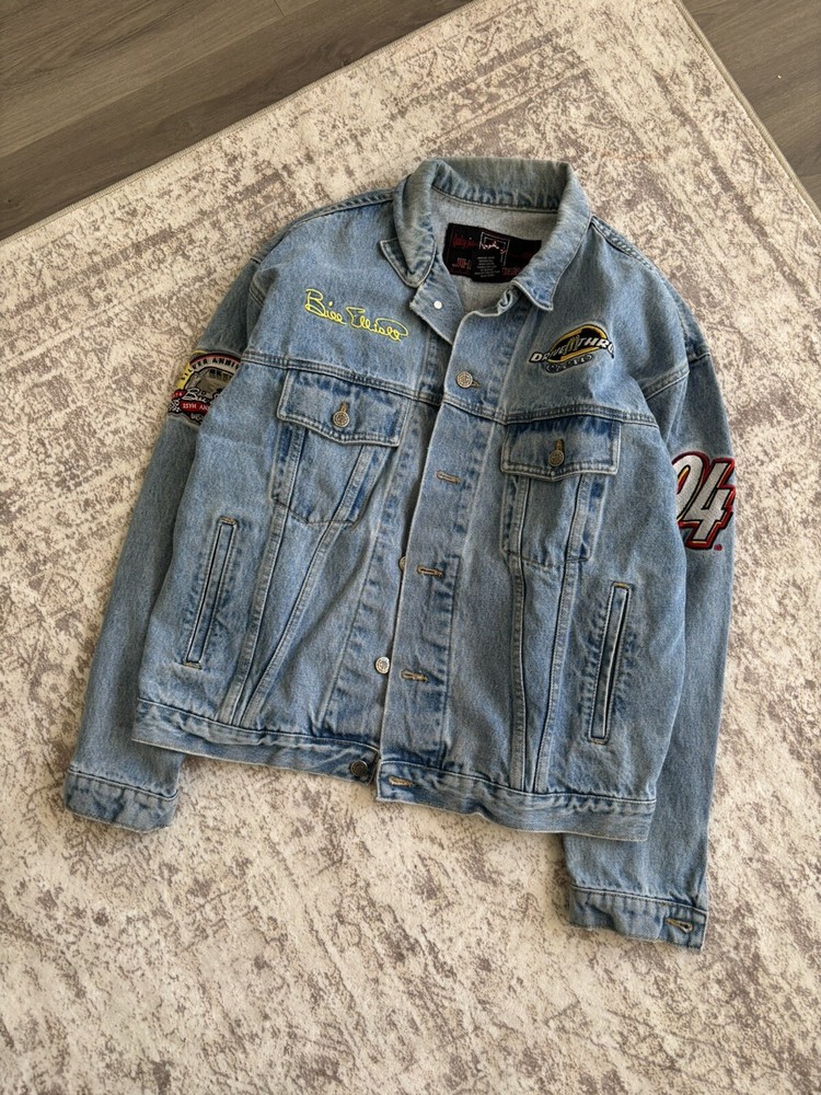 Vintage 2000 Authentic Bill Elliott Denim Jacket  NASCAR Racing McDonalds size M