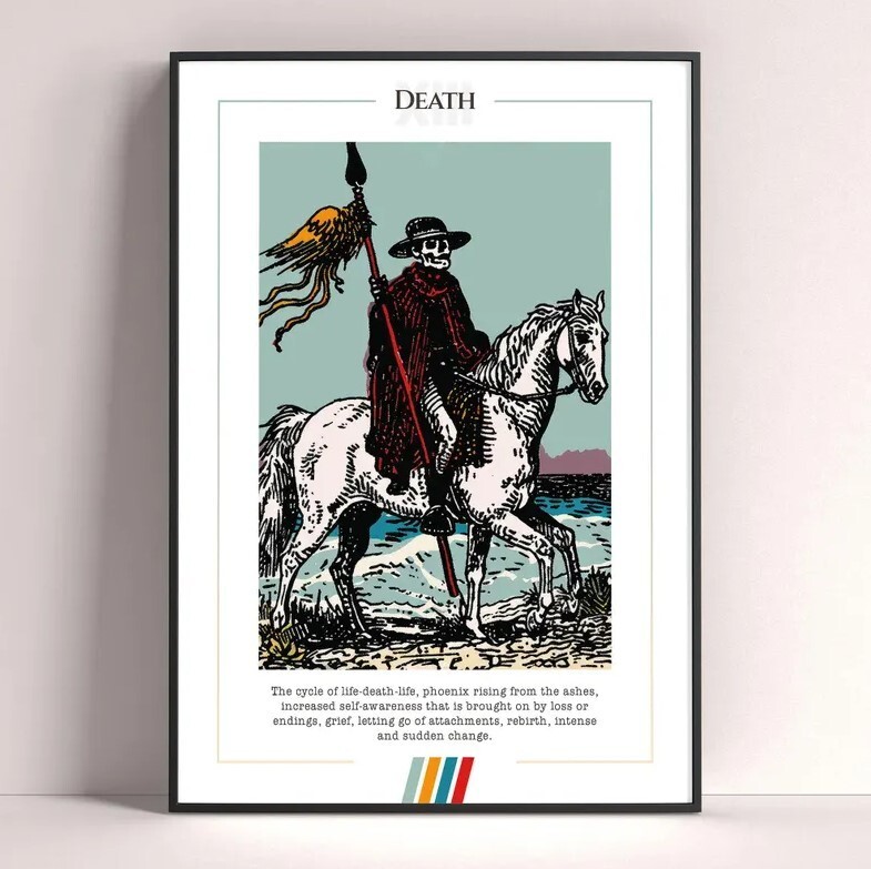 Dark Gothic Death Tarot Card Art Print Poster