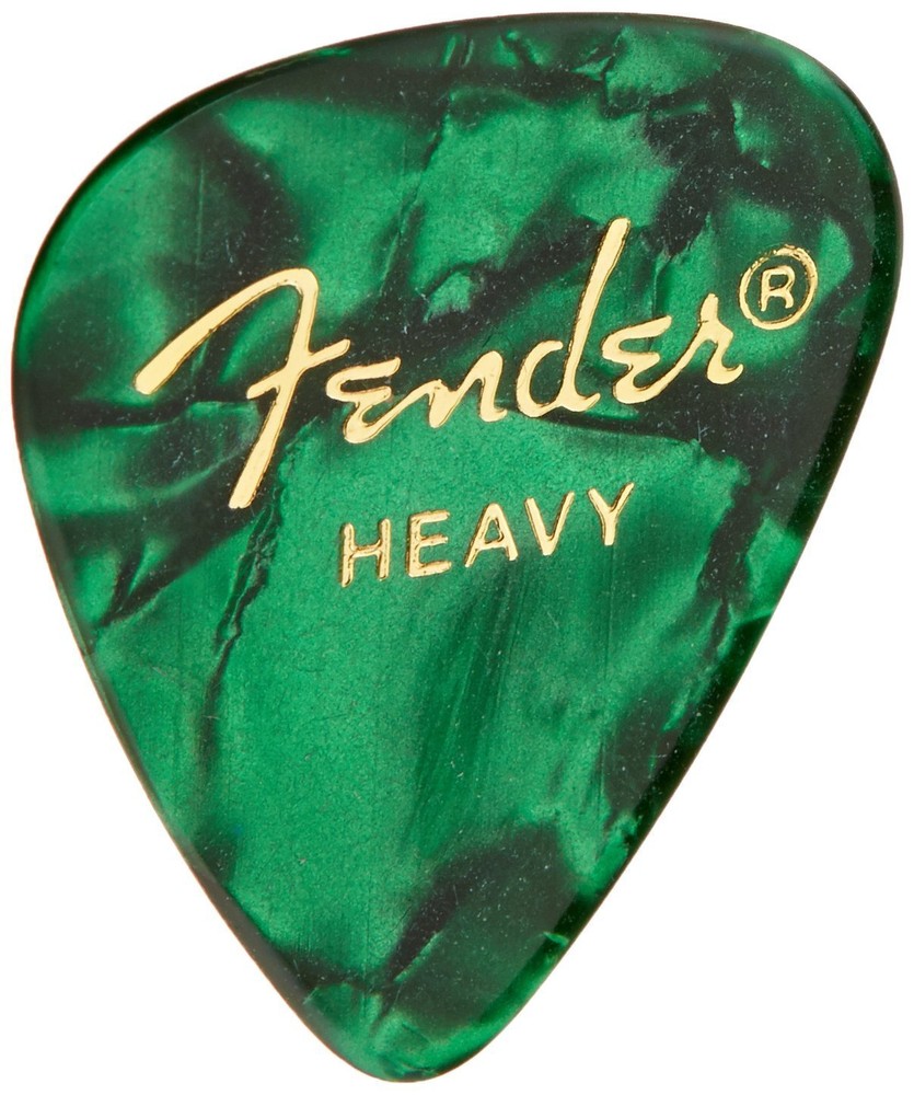 Fender 351 Premium Celluloid Guitar Picks - GREEN MOTO, HEAVY 144-Pack (1 Gross)