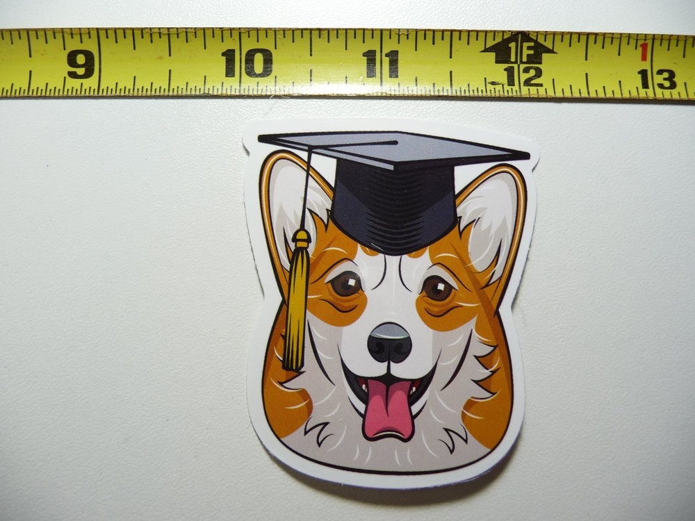 CORGI SCHOOL GRADUATE DECAL STICKER DOG PET BEST FRIEND CUTE FUNNY LAPTOP