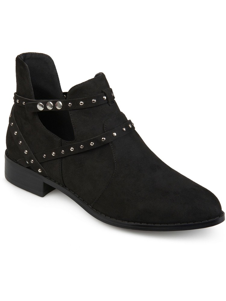 JOURNEE COLLECTION Womens Black Ozzi Pointed Toe Block Heel Booties 7 M