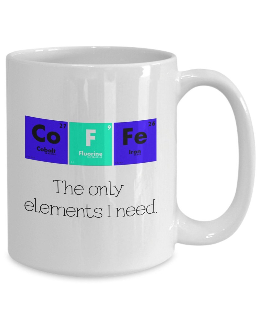 Coffee The Only Elements I Need White Ceramic Coffee Mug Gift Personalized