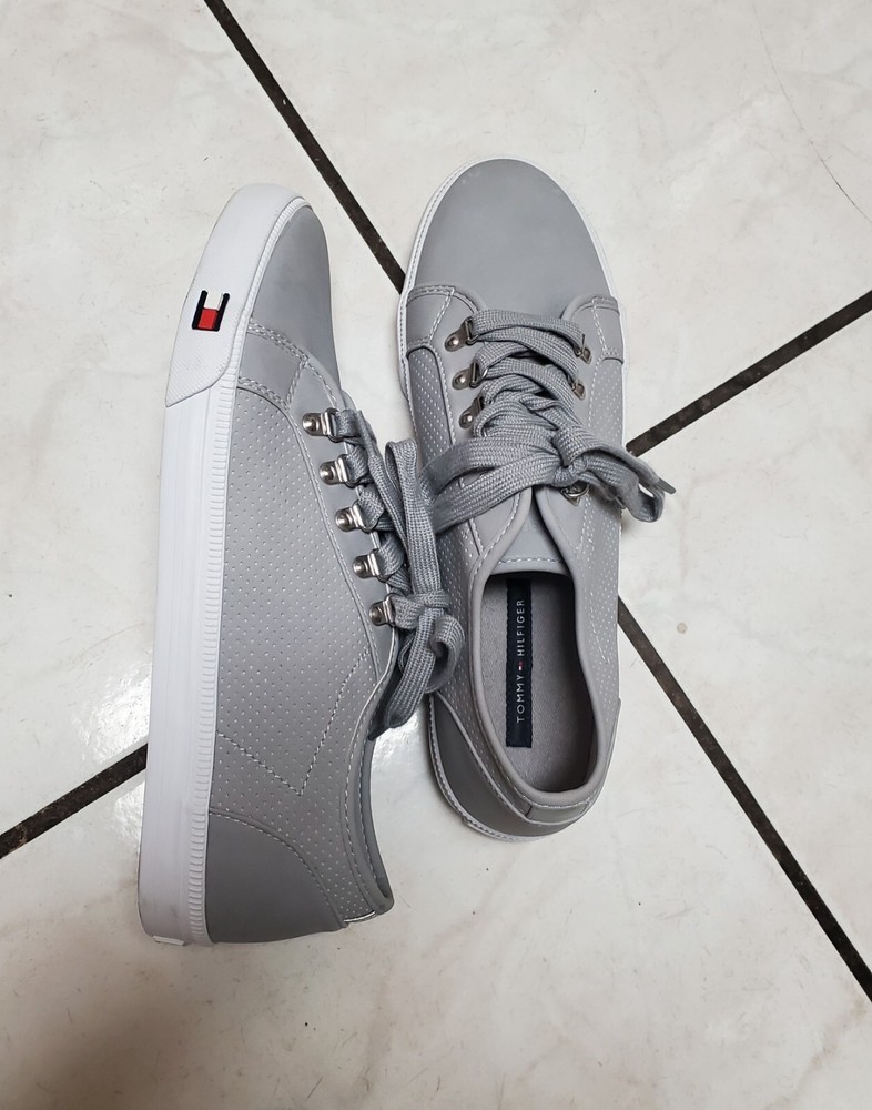 Tommy Hilfiger Womens Gray Tennis Shoes Size 10