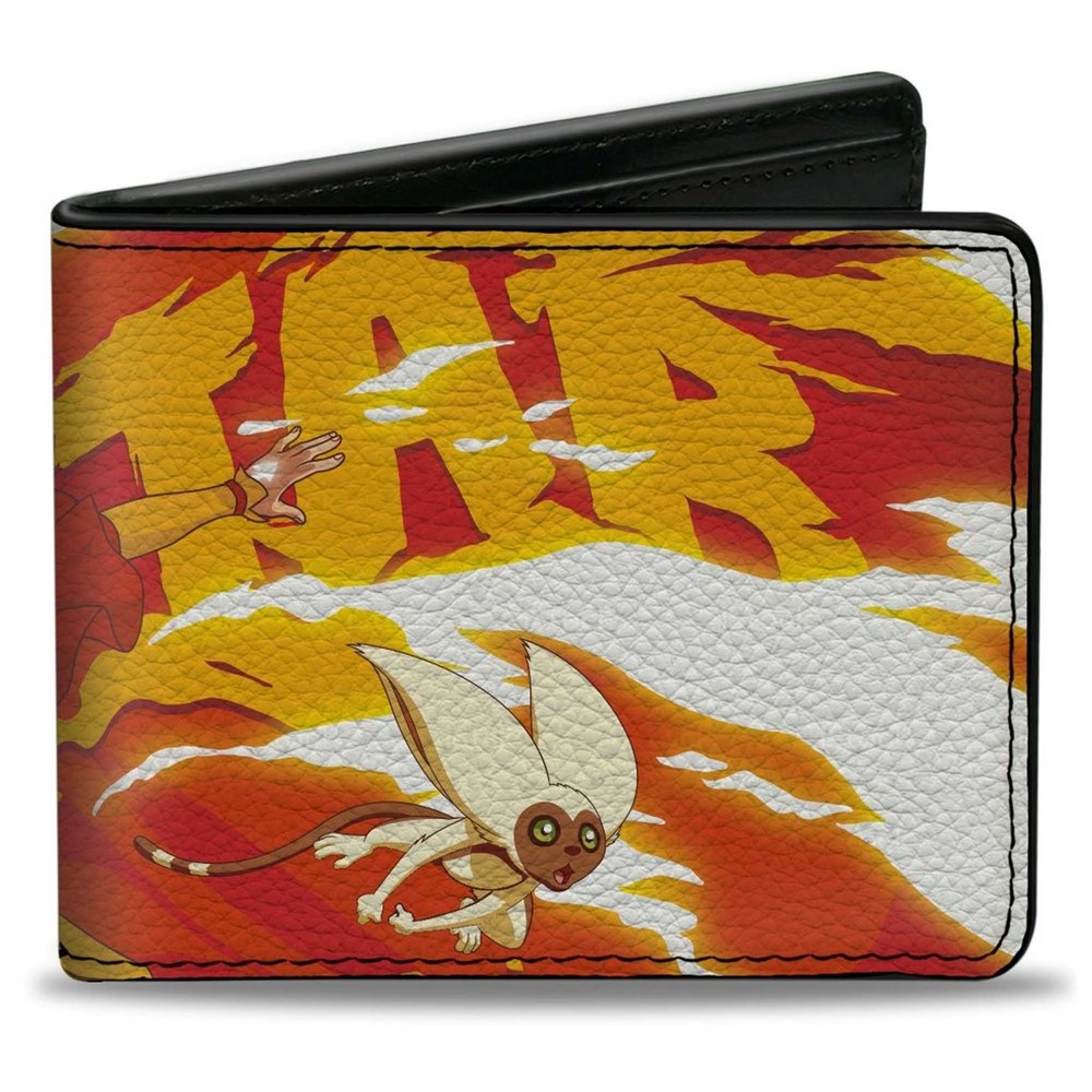 Bi-Fold Wallet Avatar the Last Airbender Aang and Momo Pose Reds/Yellows