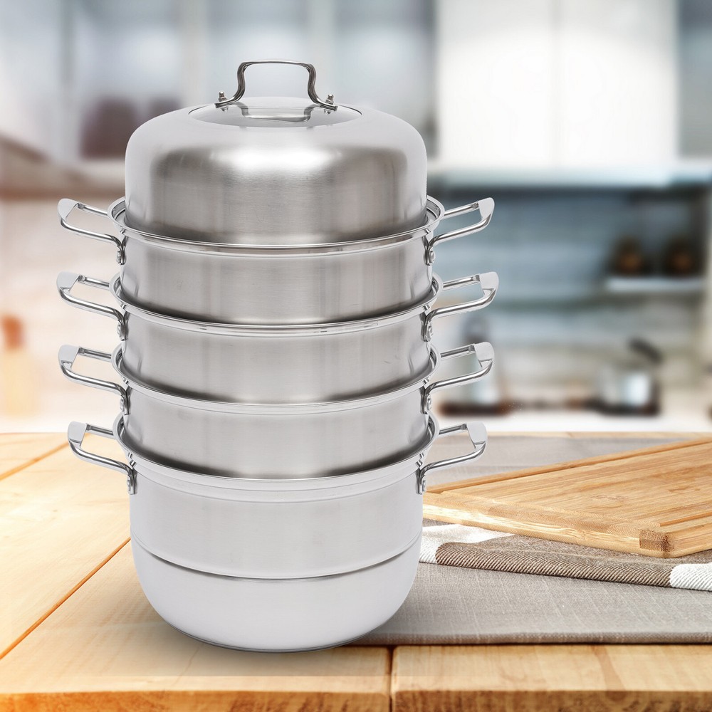 5-Tier Stainless Steel Food Steamer Cooker Pan 32.5cm Large Size