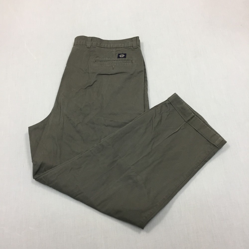 Dockers Chino Trousers Cotton Pants Straight Fit Mens Size 40W 30L Grey