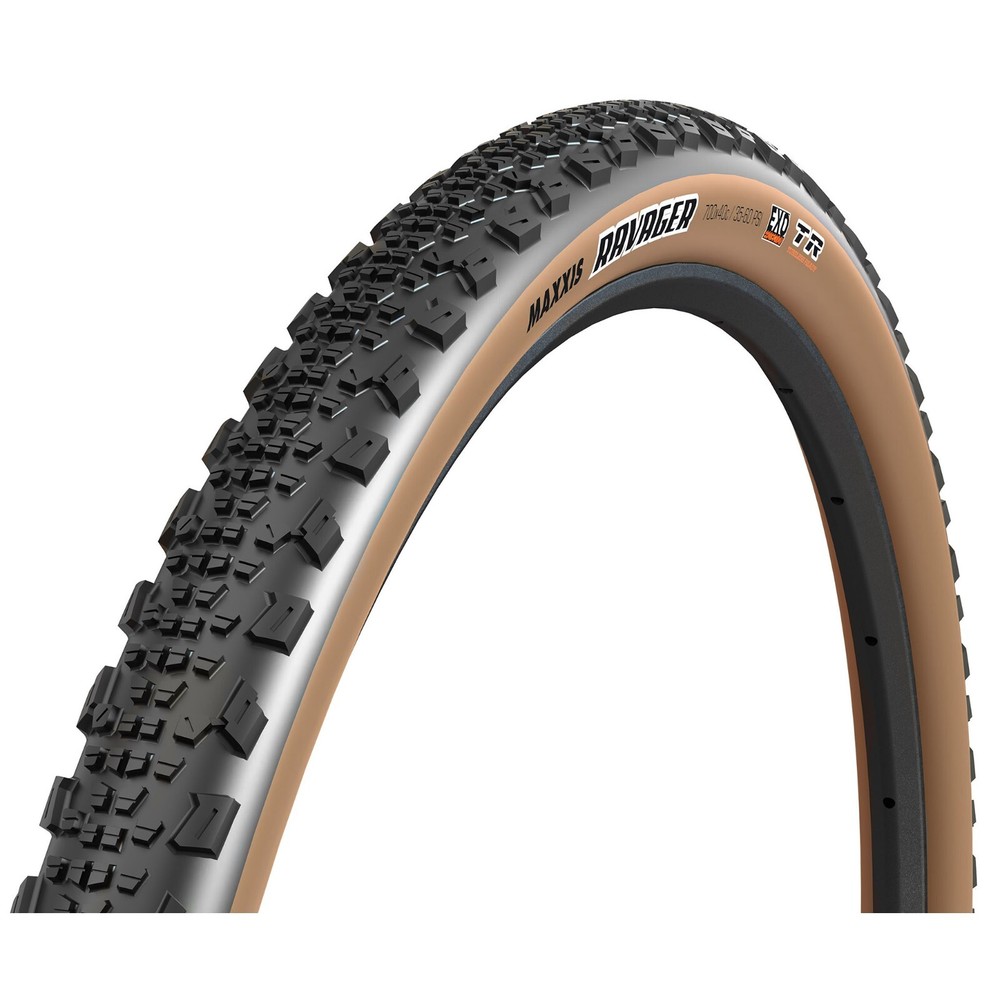 Maxxis Ravager EXO Tubeless Gravel Bike Tire 700x40 Tan Sidewall
