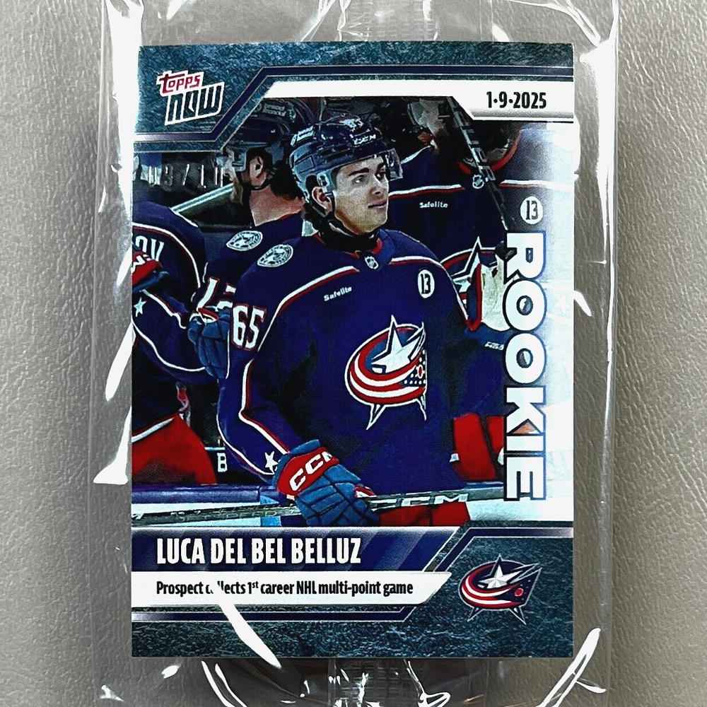 2024-25 NHL Topps NOW #84 LUCA DEL BEL BELLUZ (Rookie) #09/10 Blue Ice SSP