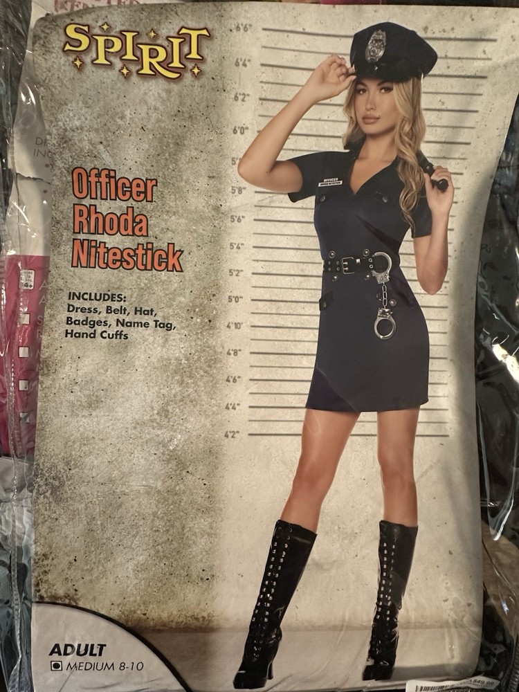 Police Officer Rhoda Nitestick Adult Roleplay Costume Size M 8/10 Dress Only