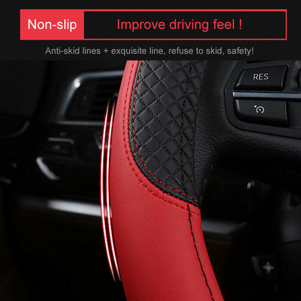 PU-Leather Car Steering Wheel Cover for 15