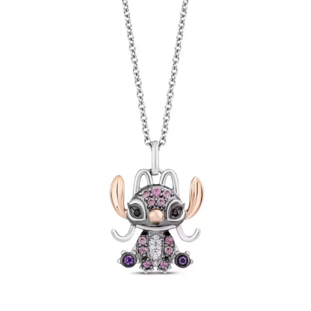 1ct Round Cut Amethyst Women's Cartoon Pendant 14K White Gold Plated with Chain