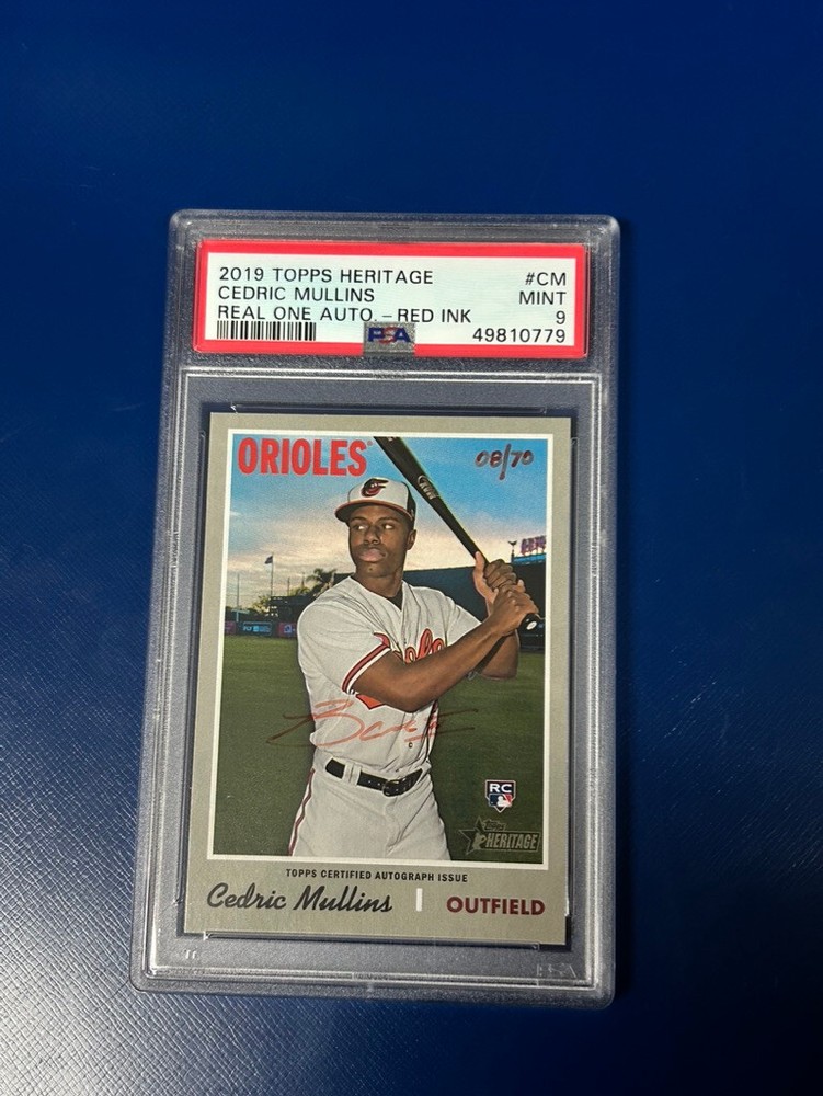 2019 Topps Heritage CEDRIC MULLINS Red Ink Real One SP Auto /70 ROOKIE - SBT