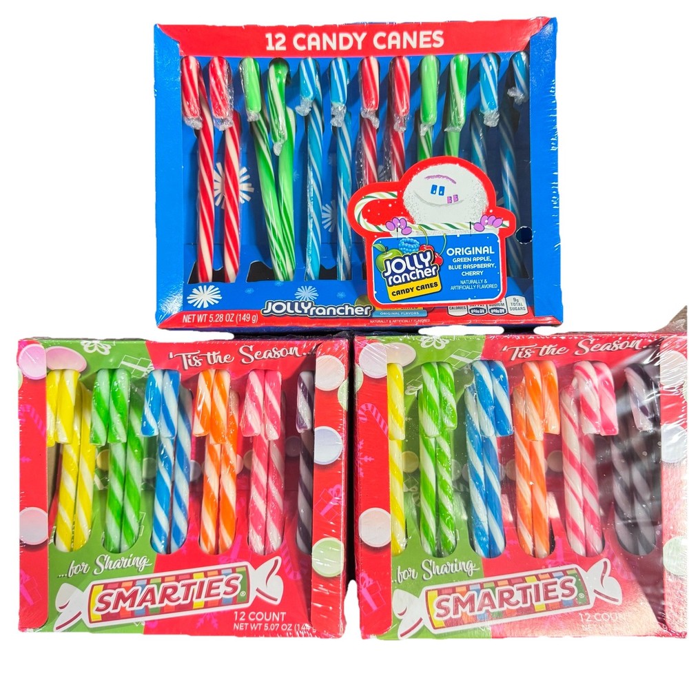 36-Count Mix of Jolly Rancher & Smarties Individually Wrapped Candy Canes