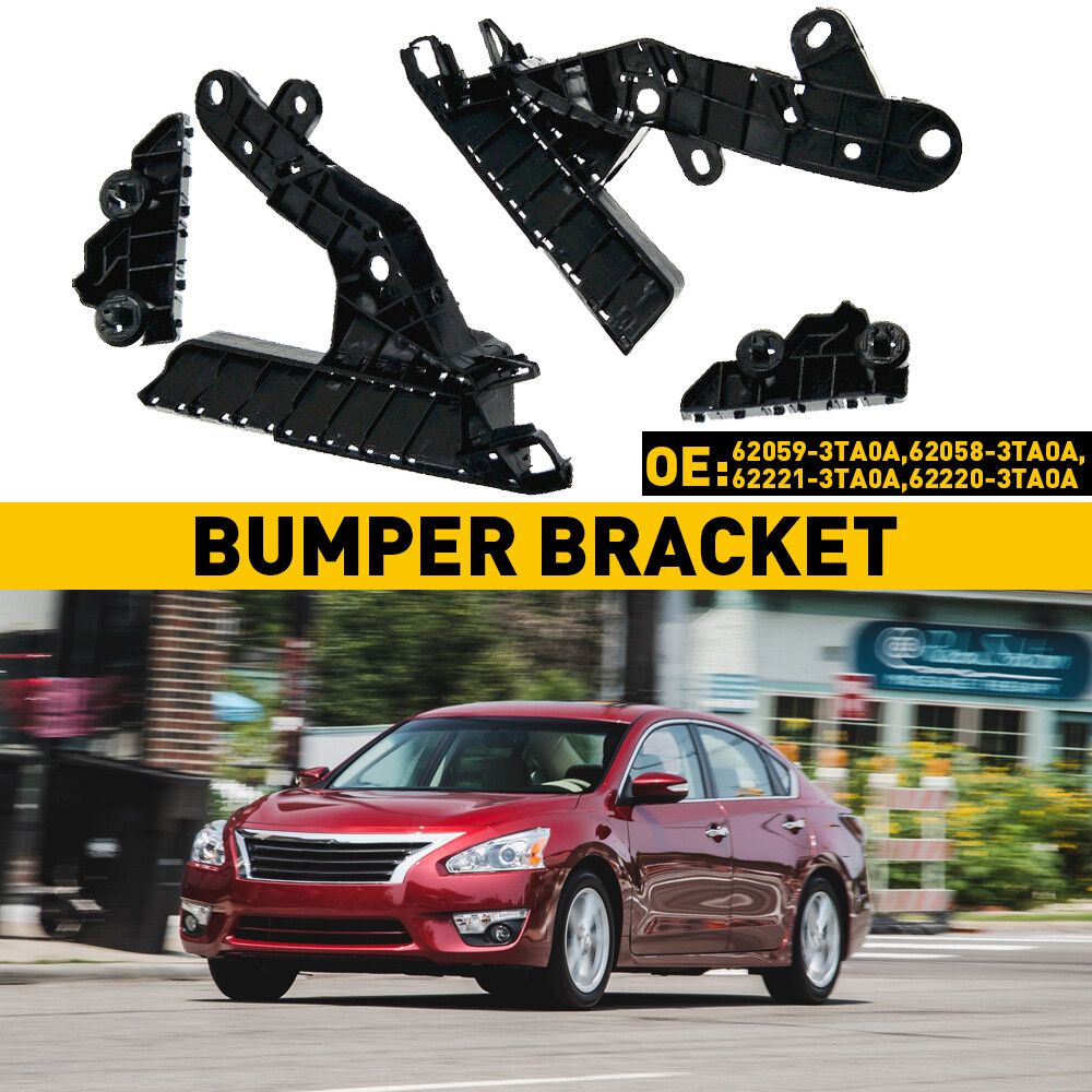 2013-2015 Altima Sedan Front Bumper Bracket Retainer 4PC Beam Mount Support