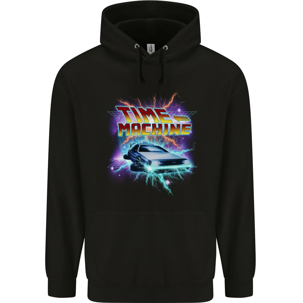 Time Travel Machine Funny 80s Movie Mens 80% Cotton Hoodie