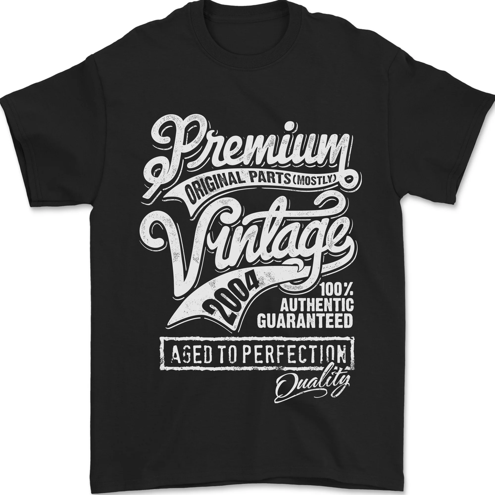 Aged to Perfection Vintage 20th Birthday 2004 Mens T-Shirt 100% Cotton