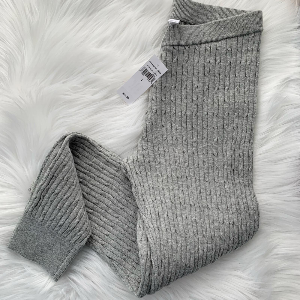 NWT Gap Kids - Gray cable knit sweater leggings, L