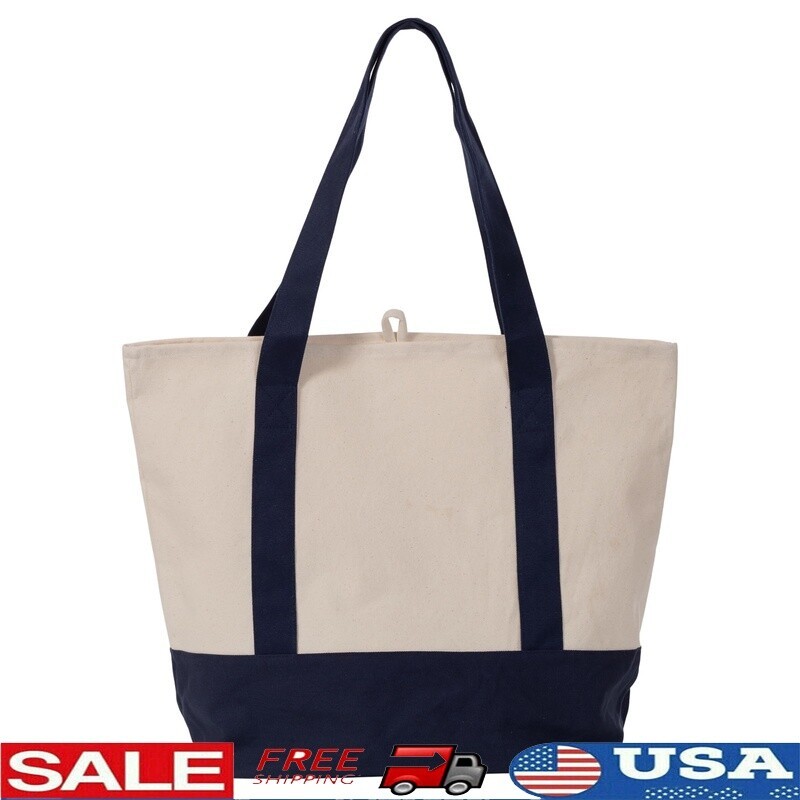 Reusable Lightweight Durable Canvas Grocery Shopping Tote Bag