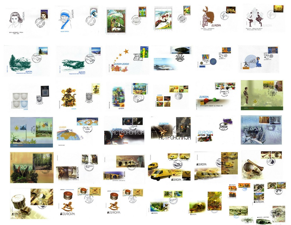 Rep. North Macedonia / FDC / Complete stamps collection Europa Cept 1996-2021