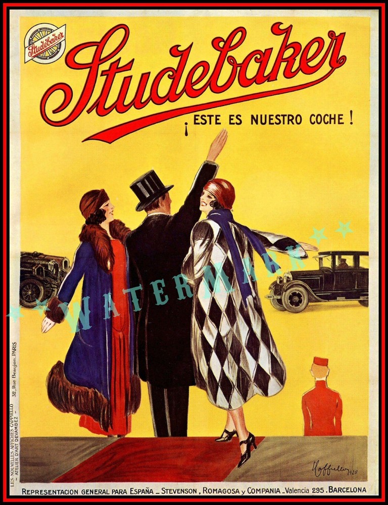 1925 Studebaker Classic Vintage Spanish Advertisement Car Poster Print
