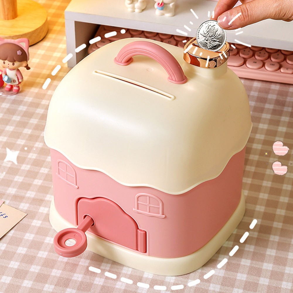 Cartoon House Cute Piggy Bank Money Saving Box Kids Creative Coin Pot Gifts