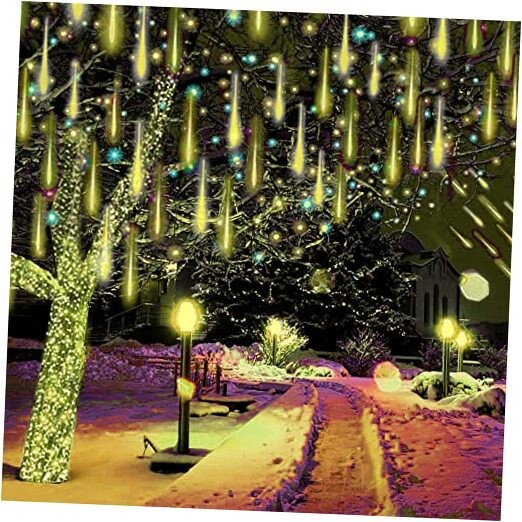 30cm 8-Tube Meteor Shower Christmas Lights 26.9FT Warm White Outdoor Decor