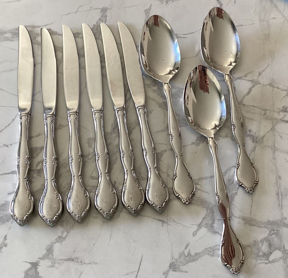 9 PC. SEARS ROEBUCK TRADITION LAKEWOOD STAINLESS FLATWARE (GLOSSY)