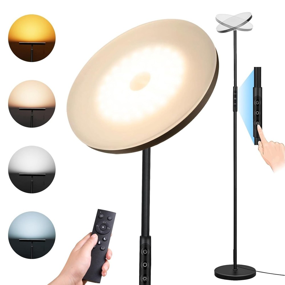 Upgraded 36W 3600LM Super Bright LED Torchiere Floor Lamp for Living Room