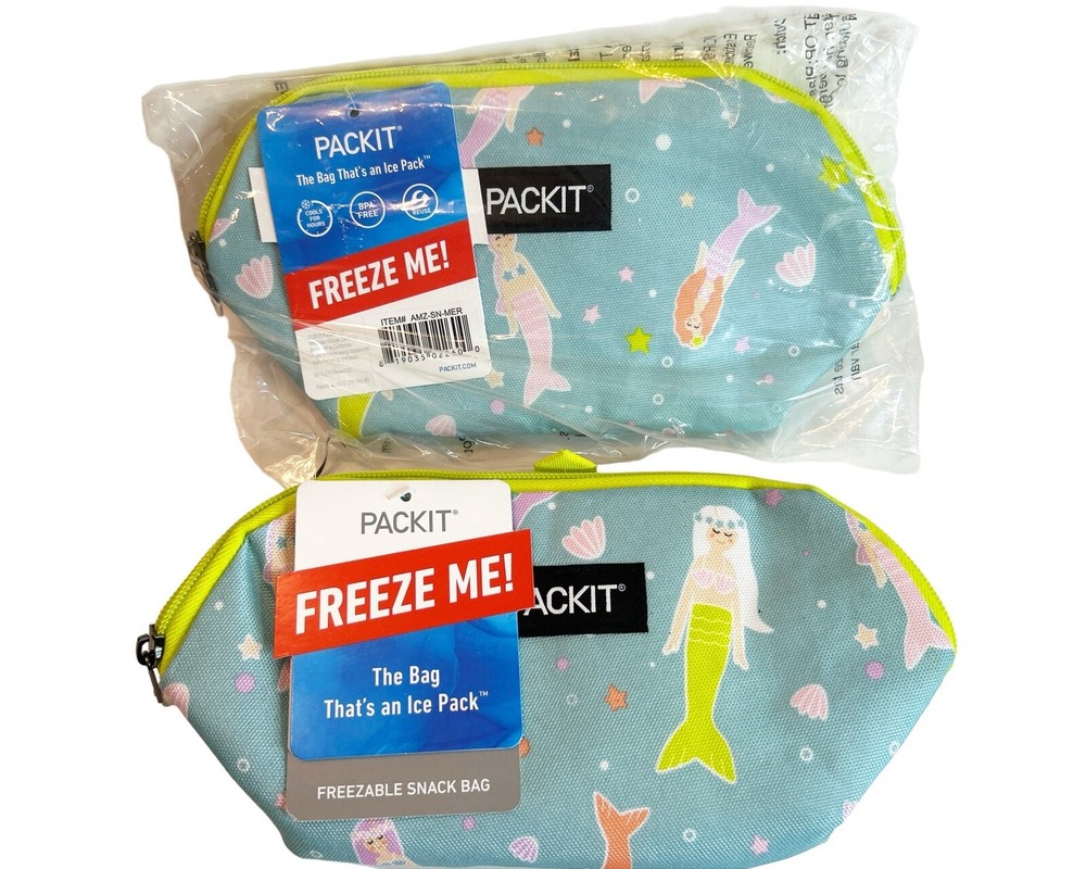 Set of 2 PACK IT FREEZE ME BAG THE BAG THAT'S AN ICE PACK LUNCH BOX Mermaid NEW