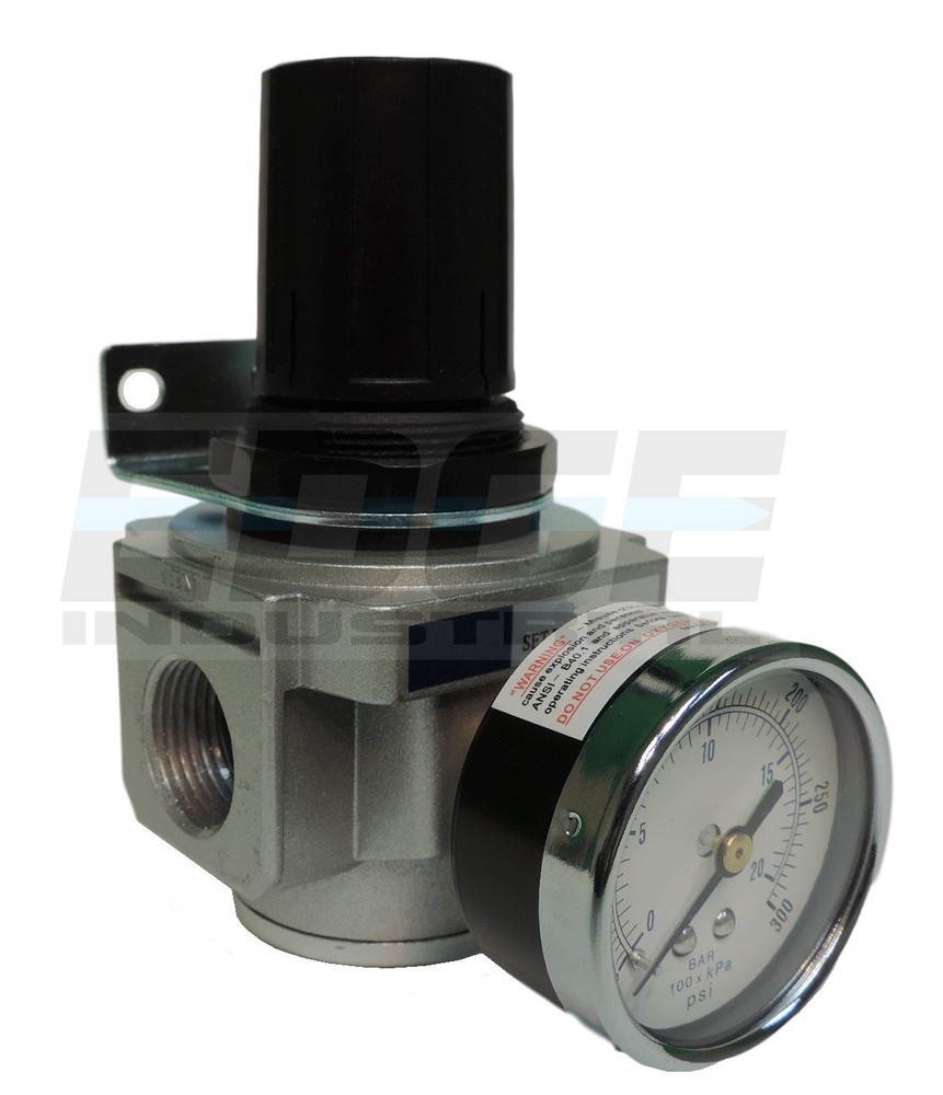 HEAVY DUTY IN-LINE COMPRESSED AIR PRESSURE REGULATOR FOR AIR COMPRESSOR, 7 TO...