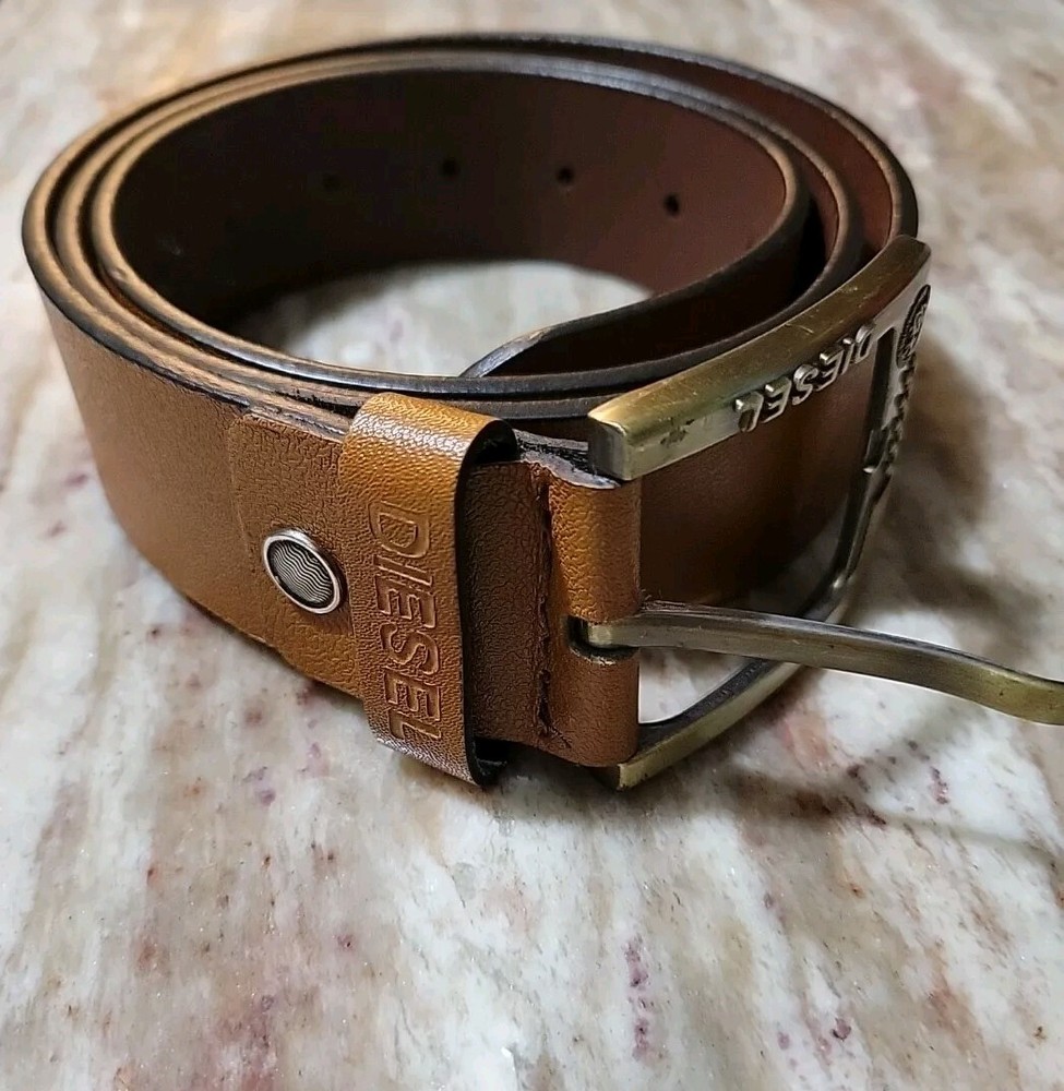 Diesel Brown Leather Belt Size 48 (D)
