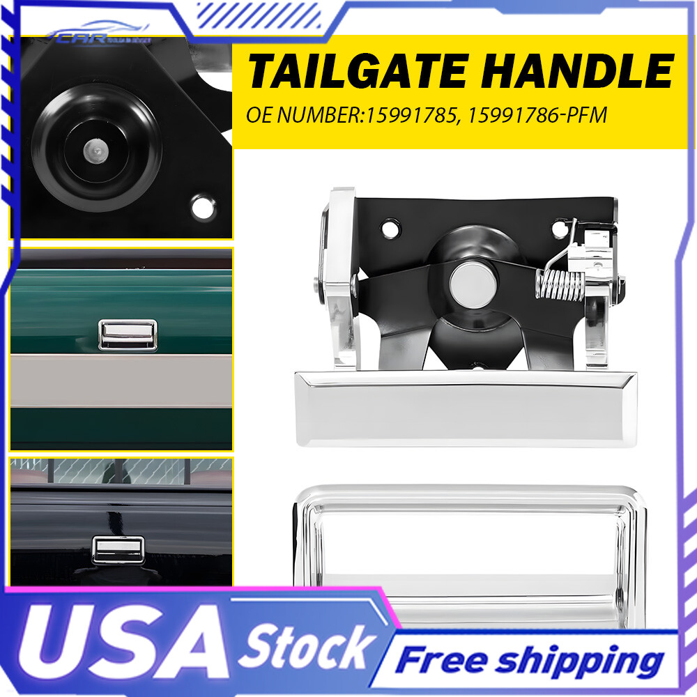 For 1988-99 GMC C1500 Truck 15991785 Chrome Tailgate Tail Gate Handle&Bezel Set
