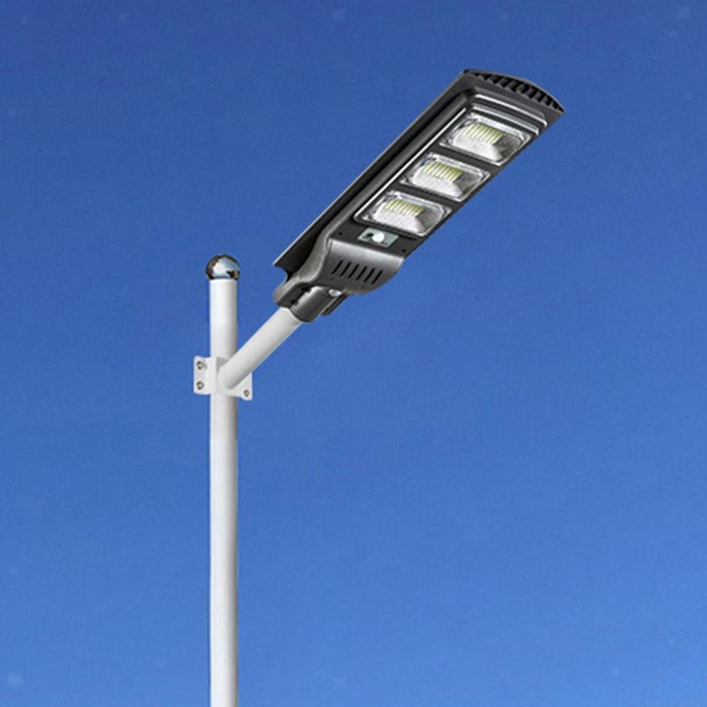 Solar-Powered Waterproof Street Light with Extension Mount for Patio or Courtyard