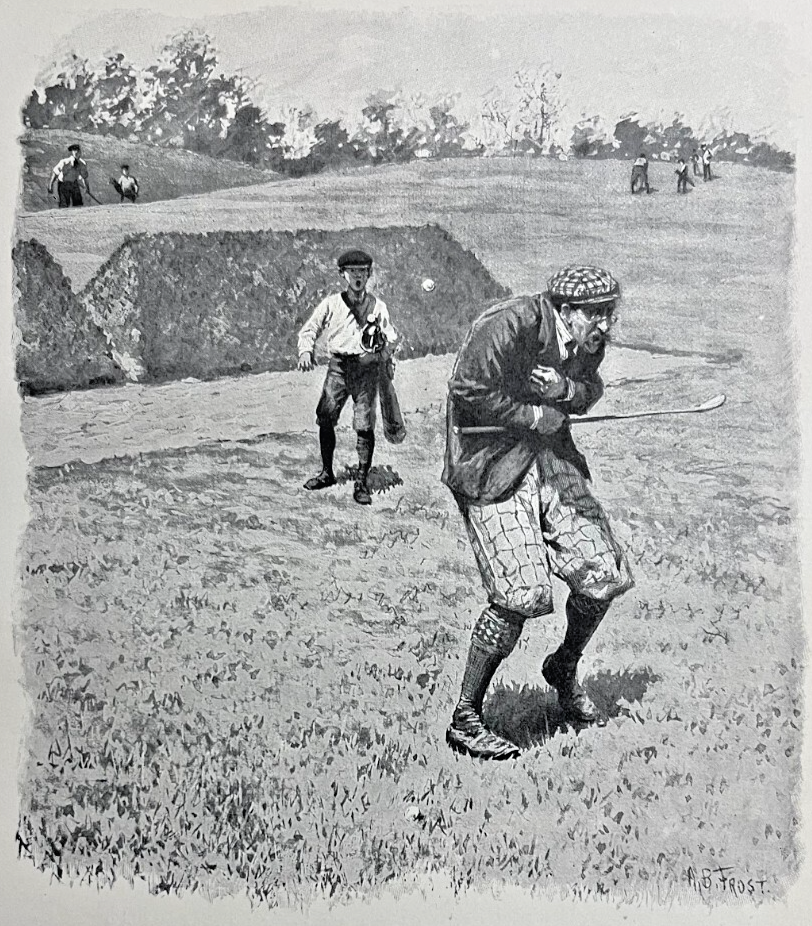 1900 Vintage Magazine Illustration A B Frost The Golfer's Calendar - October