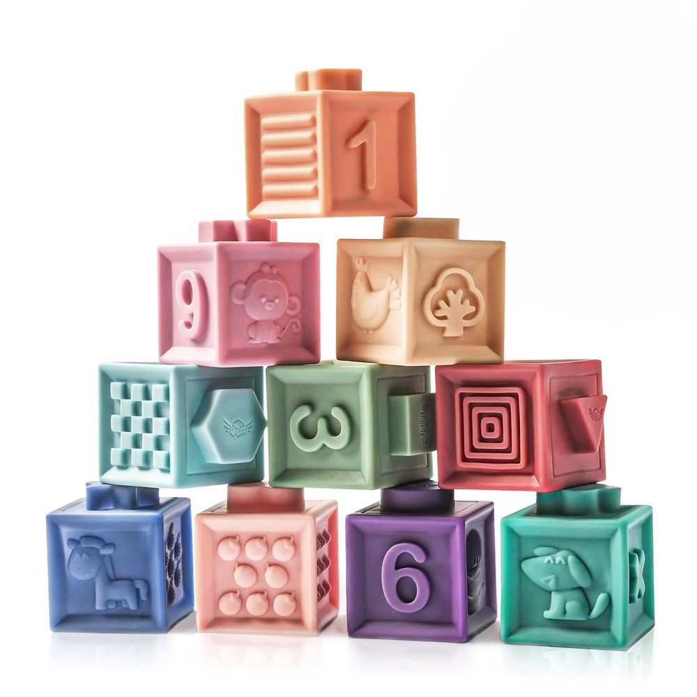 EPPO 12PCS Baby Blocks Soft Building Blocks for Baby Toys Montessori Sensory ...