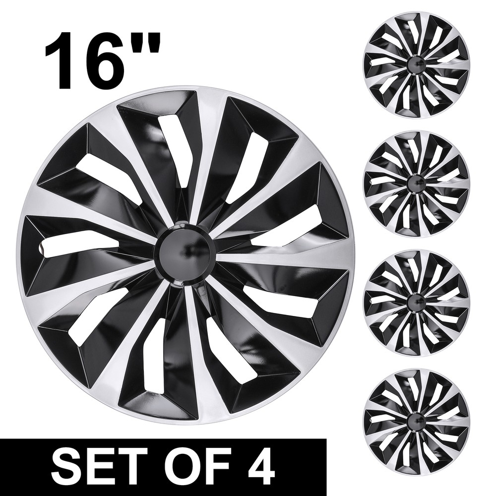 4x 16-in Wheel Covers Full Rim Snap On Hub Caps Fit R16 Tire & Steel Wheels