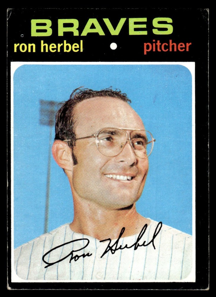 1971 Topps Ron Herbel #387 Atlanta Braves Baseball Card